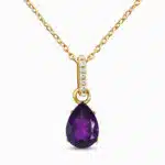 amethyst february birthstone necklace healing crystal pendant jewelry yellow gold 2