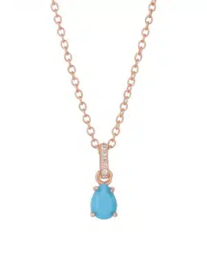 front view of amazonite december birthstone necklace in vintage 925 silver 3