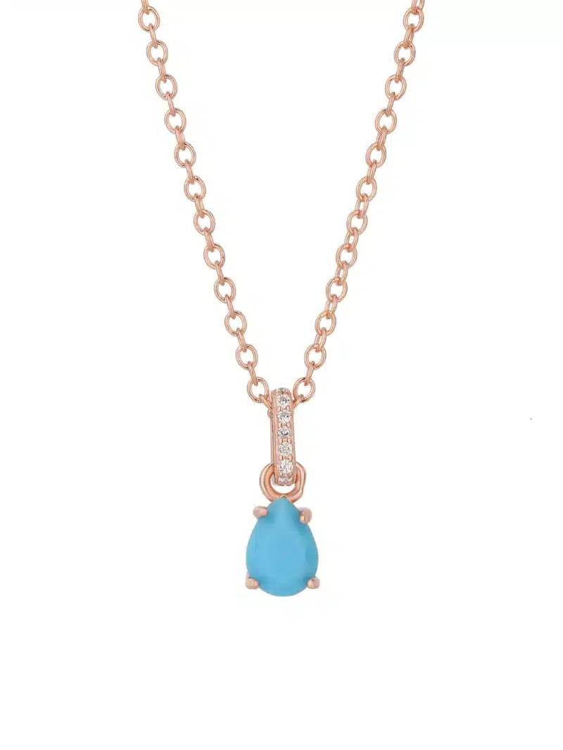 front view of amazonite december birthstone necklace in vintage 925 silver 3